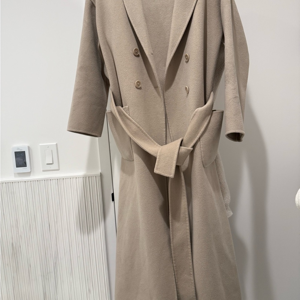 Anine Bing taupe wool cashmere Belted Coat - Picture 6 of 11